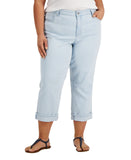Style & Co. Curvy Cuffed Capri Jeans Mid Rise 100094906W Sedona Blue 24W