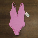 Roxy Womens One Piece Plunge Swimsuit Slimming Tummy Control Lilac Purple XS