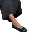 FitFlop Womens Delicato Bow Sequin Ballet Flats E6T Black 6M