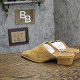 Steve Madden Womens Dessa Suede Mule Block Heel DESS02S1 Tan Brown 8.5M