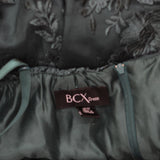 BCX Trendy Plus Size Strappy Embroidered Sleeveless Gown Emerald Green 16W