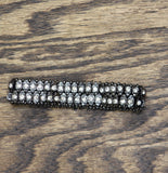 Chico's Elastic Stretch Interlocked Beaded Bracelet Black / Silver Gray
