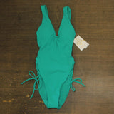 Becca Womens Standard Modern Edge High-Leg One Piece Swimsuit Peacock Blue S