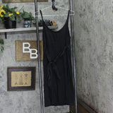 American Eagle Womens Knit Belted Satin Trim MiniDress Black XL