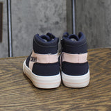 DKNY Toddler Girls Amelia Alice High Top Fashion Sneakers Navy Blue / Pink 5T