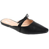 Journee Collection Womens Missie Slip On Square Toe Mules Flats Black 12M