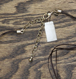 Chico's Strand Cord Accent Bead Fashion Necklace Brown / Gold Multi 20" + 4.5"