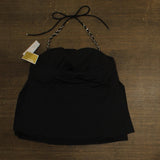Michael Michael Kors Womens Chain Halter Tankini Swim Top MM7M167 Black L