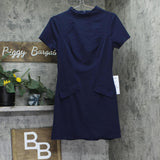 B. Darlin Juniors Short Sleeve Mockneck Mini Dress 45UAP84 Navy Blue 7/8