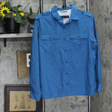 Eastern Mountain Sports Womens Button Up Mesh Lined Outdoor Active Shirt Blue L