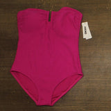 DKNY Textured Shirred One-Piece Swimsuit DIMMS605 Wildberry Pink XL
