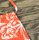 Roxy Double Strap Triangle Bikini Top 434002092 Red Orange Palm M