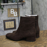 Universal Thread Block Heel Ankle Boots with Memory Foam Insole Brown 6.5W