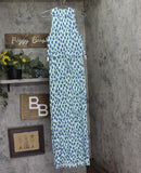 Motherhood Maternity V Neck Surplice Maxi Maternity Dress Blue Multi M