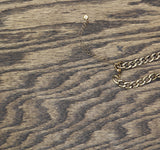 Womens Cable Chain Antique Choker Necklace Gold Yellow 16''+3''