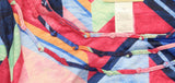 Alfred Dunner Geometric 3/4 Sleeve Knot Accent Shirt Top Pink Blue Multi 1X