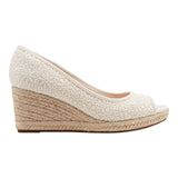 Bandolino Womens Nuri Peep Toe Platform Wedge Sandals Cream Off White 8.5M
