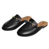 Alpine Swiss Erin Womens Flat Mules Loafers Round Toe Blackless Black 7M