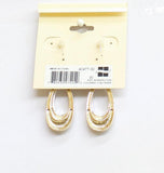 Ear Sense Dangly Layered Teardrop Earrings Gold / Silver Gray 2"