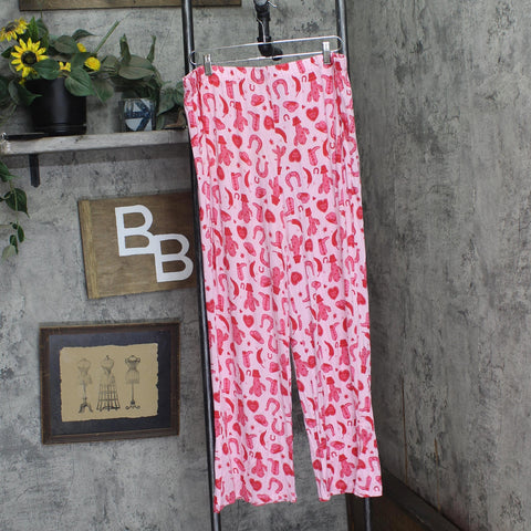 Roudelain Womens Valentines Fairytale Pajama Pants EJJE319M Cowgirl Pink XL