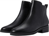 Cole Haan Black Padded River Block Heel Zip-Up Leather Booties Black Leather 8B