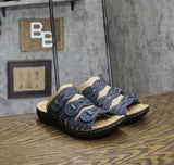 Clarks Womens Laurieann Ruby Flat Sandal 26177346 Navy Leather Blue 7M