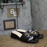 Jones New York Womens Uniqua Block Heel Dress Sandals Black Crinkle 7.5M