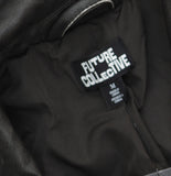 Future Collective Womens Relaxed Faux Leather Moto Jacket 94642737 Black M