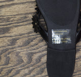 Sugar Womens Vegan Leather Flip Flops with Embellished Floral Design Black 9M
