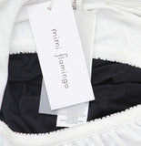 Mimi Flamingo Womens Layered Solids Drift One Piece Swimsuit Black / White 8
