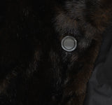 Vintage Faux Mink Fur Button Front Coat Brown See Measurements