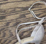 Jessica Simpson Jaeya Strappy Dress Sandal Heel Stiletto Platinum Gray 8.5M