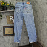 Levi's Womens Upcycle Crochet Baggy 550 Jeans Blue See Measurements