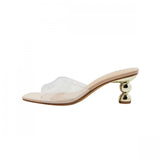 A New Day Womens Cami Mule Heels with Memory Foam Insole 90009672 Clear Brown 7M