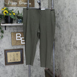 Nine West Petite Side Zip High-Waisted Skinny Ankle Pants Olive Green 18P Short