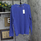 Vince Pima Cotton-Blend Thermal Long-Sleeve T-Shirt Light Faded Cobalt Blue L