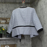 Kasper Womens Open-Front Piped-Trim Blazer Jacket Royal Signature Blue 12