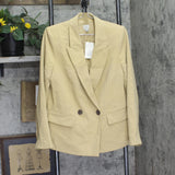 A New Day Womens Signature Crepe Slim Fit Blazer Jacket 92994545 Tan Brown S