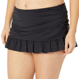 La Blanca Womens Island Goddess Skirted Swimsuit Bikini Bottom Black 16W
