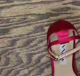 Nina Womens Lisa Mid Heel with Ruffle Sandal Parfait Pink 8.5M