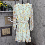 LC Lauren Conrad Womens Woven Beltled Lurex Dress 16614723e516cd Green Floral S