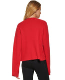 DKNY Womens Long Sleeve Studded Cowl Neck Sweater P2MSAB84 Scarlet Silver Red S