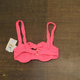 Becca Standard Color Code Shirred Underwire Bikini Top Swim Coral Reef Pink S