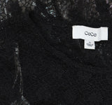 Cece Womens Metallic Lace-Over Long-Sleeve Midi Dress Black XS