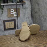 DV Dolce Vita Raffia Criss Cross Strap Flat Slide Sandals Cafe Brown 5.5M