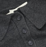 A New Day Sleeve Knit Polo Collar Ribbed Cuff Sweater Dress Dark Heather Gray M