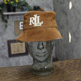 Lauren Ralph Lauren Suede Bucket Hat with Faux Sherpa Lining Whiskey Brown
