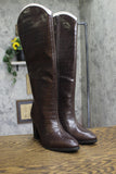 A New Day Womens Cairo Boots Faux Crocodile Block Heel 94568713 Croc Brown 8M