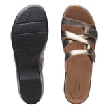 Clarks Merliah Karli Wedge Sandal 26158230 Metallic Brown Black 5.5M