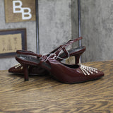 A New Day Womens Serafina Heels Rhinestone 94661783 Burgundy Red 7.5M